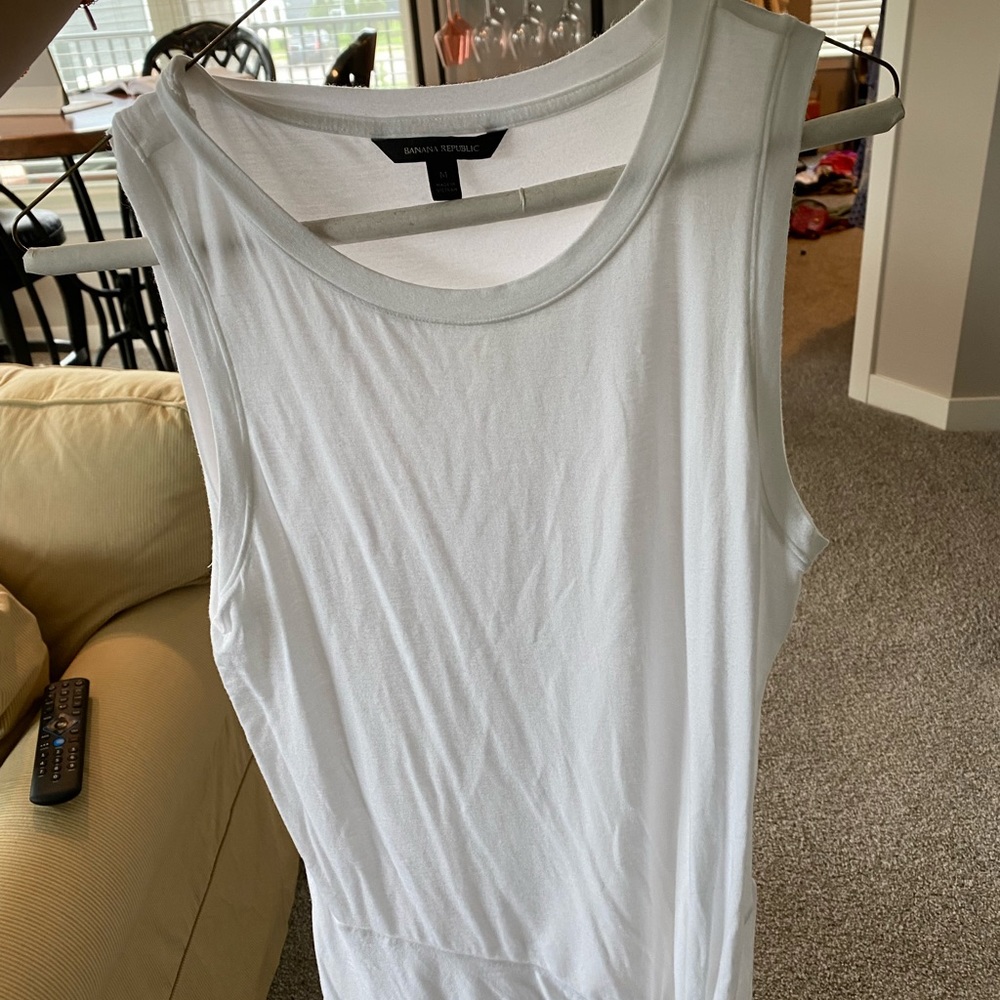 Banana Republic White Knot Front Tank Top